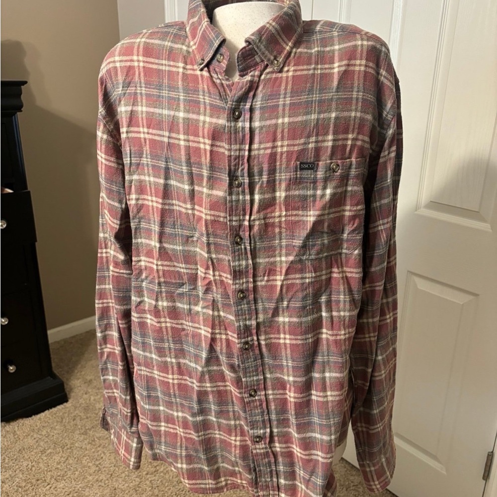 Southern Shirt Co washed flannel plaid shirt - original $98 - men’s size XL.